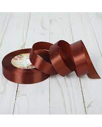 Лента атласная 3/4" (20мм) цв.3135 коричневый IDEAL 1м/уп.27,4 м