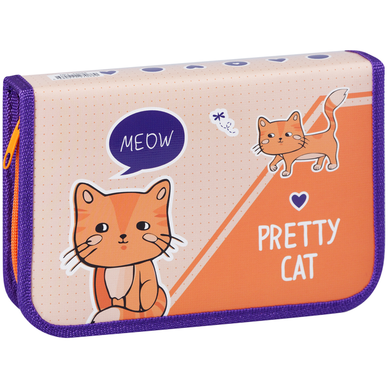 Пенал 1отд ART SPACE Pretty cats 200*130, две откидные секции, ламинированный картон