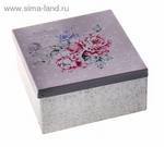 Шкатулка метал РОЗОВЫЙ ПИОН 12*12*6см