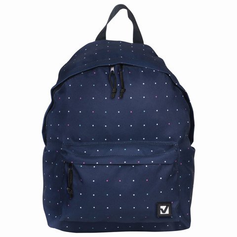 Рюкзак BRAUBERG 1отд 1карм B-PACK 41*32*14см горошек темно-синий