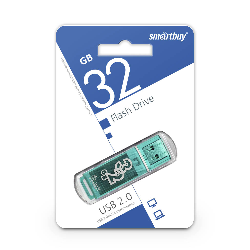 Флэш-диск Smart Buy 32Gb Glossy series Green