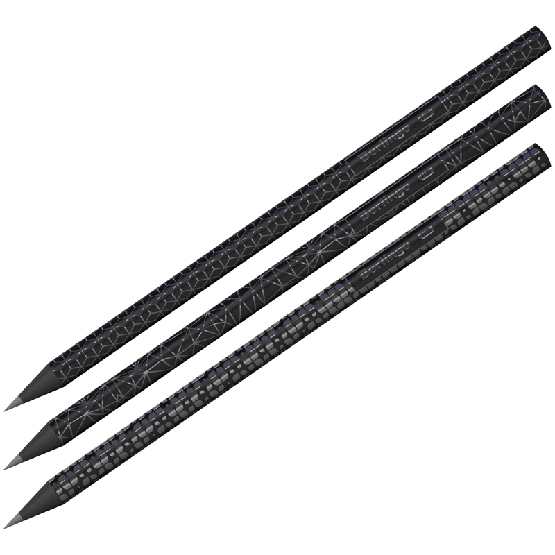 Карандаш ч/г Berlingo "DoubleBlack" HB, круглый, черное дерево, заточен