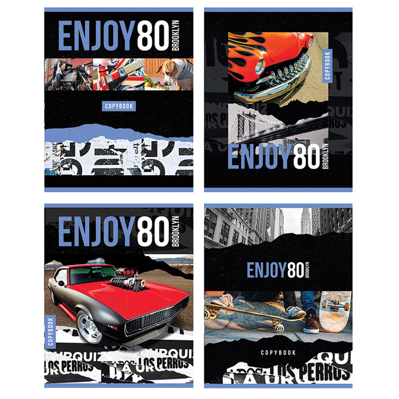 Тетрадь А5 80л кл BG "Enjoy", выб. лак