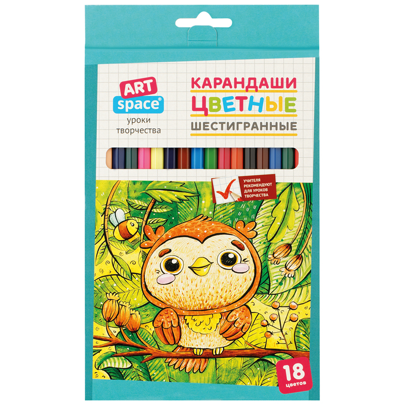 Карандаши 18цв ArtSpace "Милые зверушки" заточен., картон, европодвес