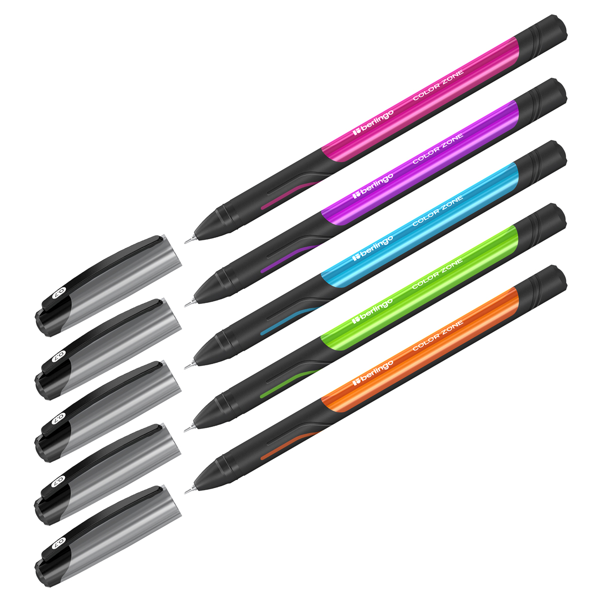 Ручка шариковая синяя BERLINGO Color Zone stick 0,7мм 1/24
