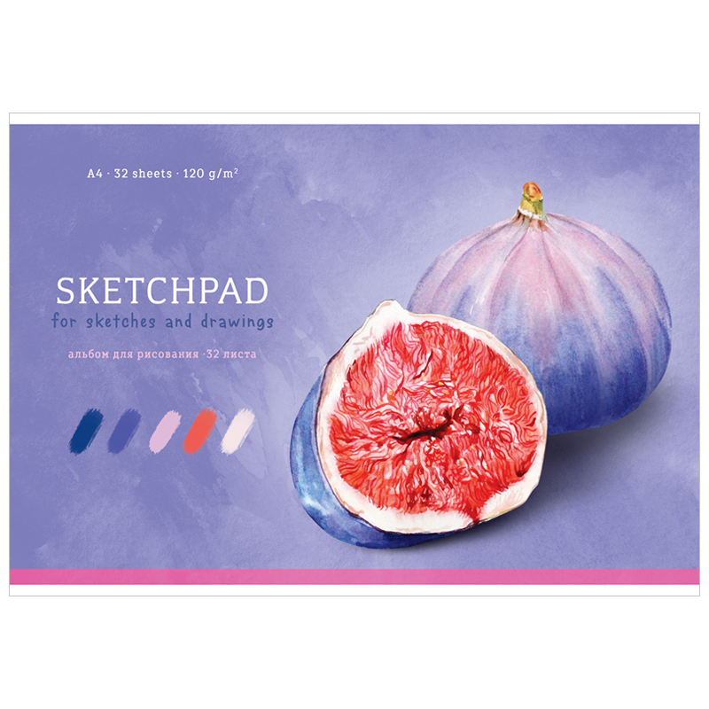 Альбом для рисования 32л А4 скрепка Greenwich Line "Still life. Figs", 120г/м2