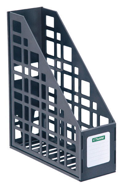 Лоток для бумаг вертикальный СТАММ, сборный, черный