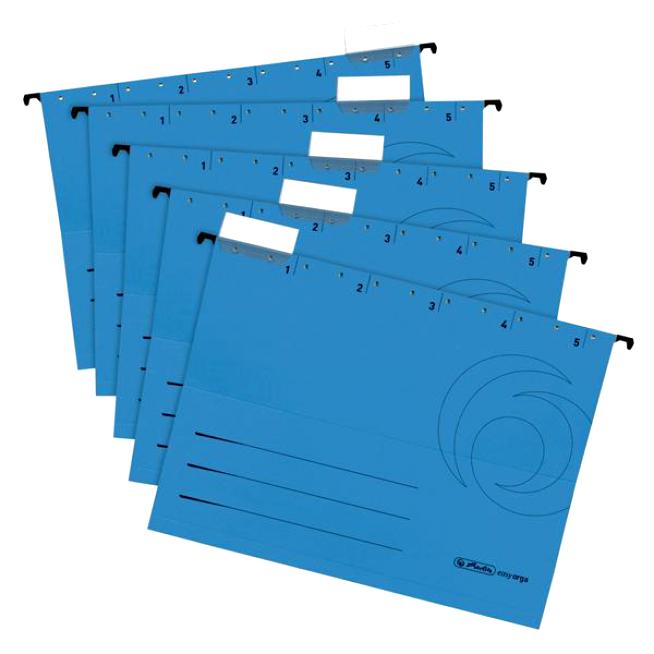 Папка подвесная HERLITZ картон табулятор синие