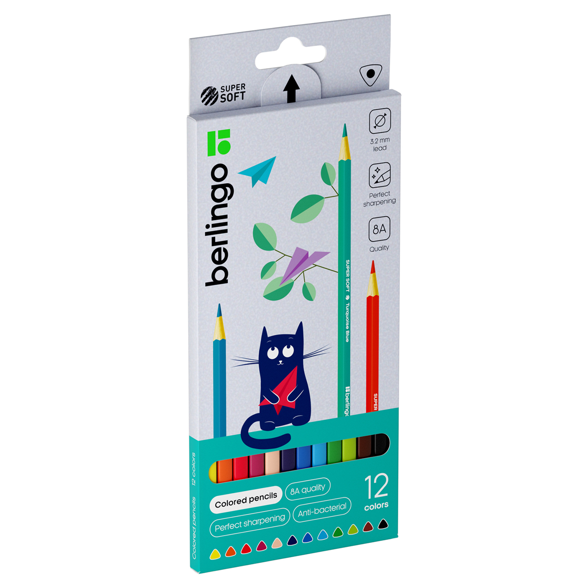 Карандаши 12цв+1 ч/г Berlingo SuperSoft. Жил-был кот, заточ. , европодвес