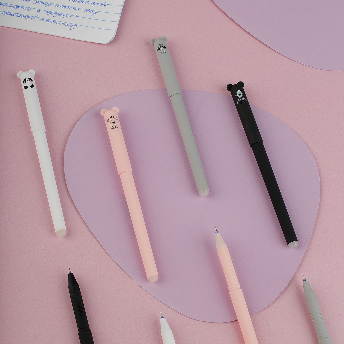 Ручка гелевая стираемая MESHU "Lovely Cutes" синяя, 0,5мм, корпус ассорти