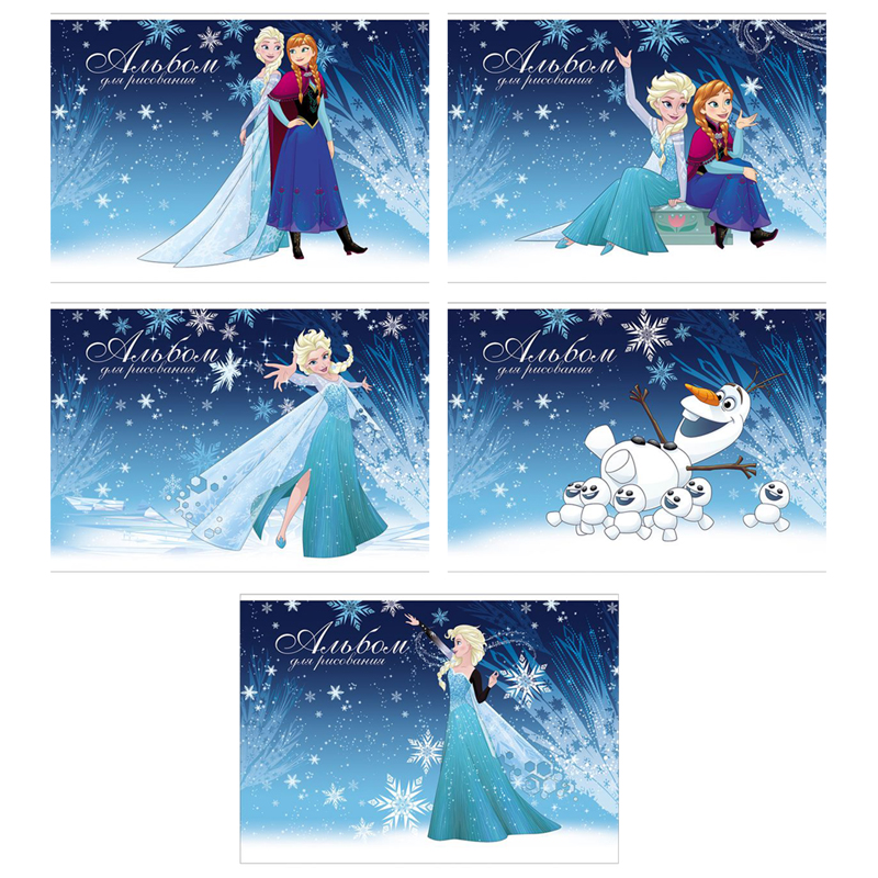 Альбом для рисования 24л А4 скрепка Hatber "Disney. Холодное сердце", фольгирование