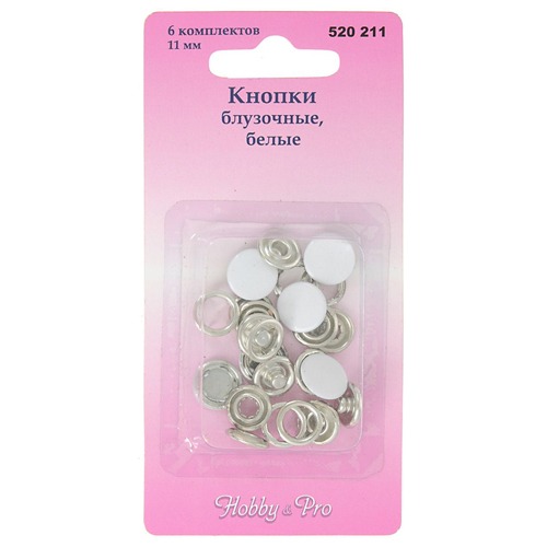 Кнопки блузочные 6 компл., белые