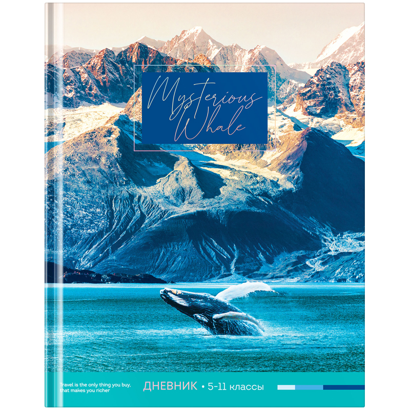 Дневник 5-11 кл. 48л. (твердый) ArtSpace "Mysterious whale", глянцевая ламинация, тиснение фольгой