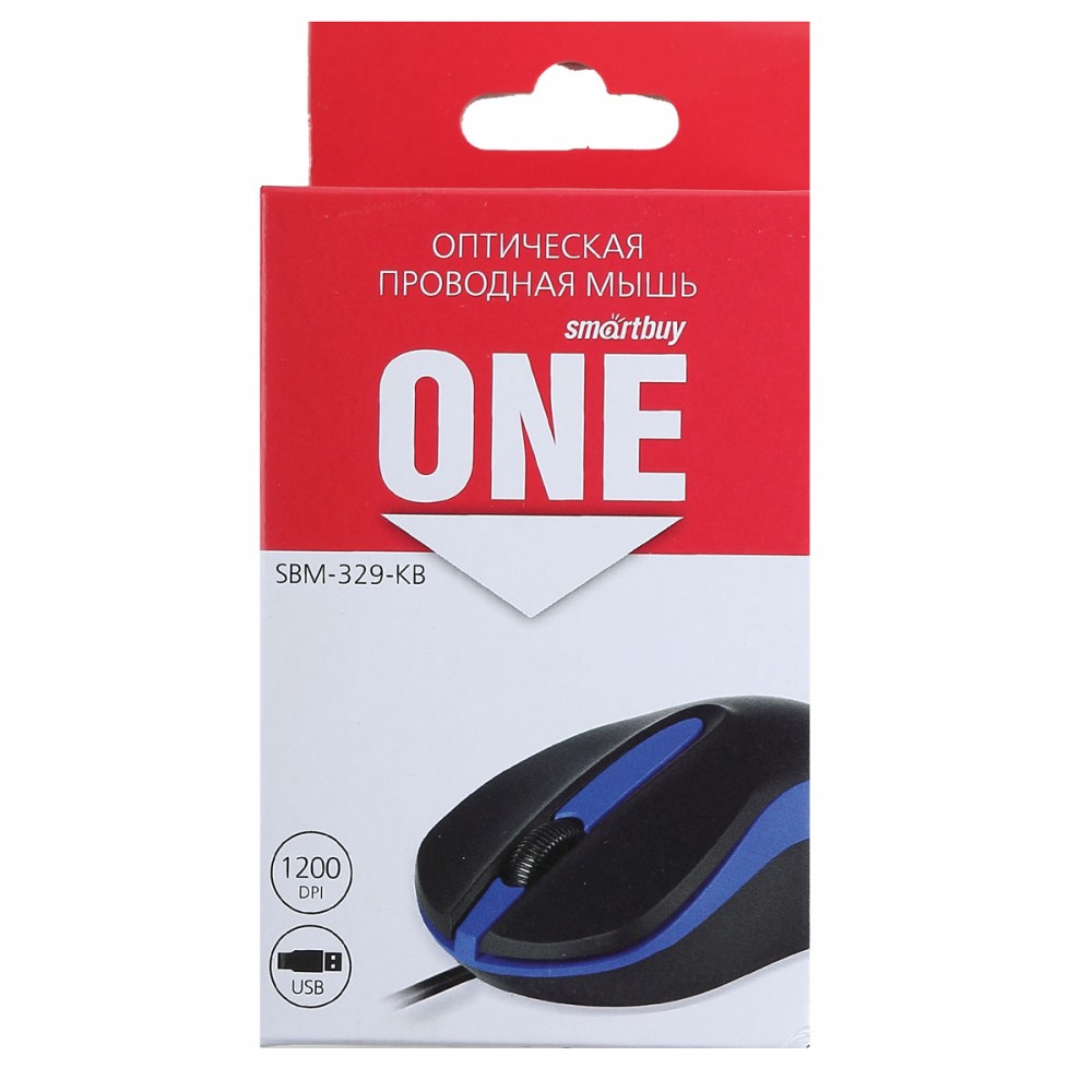 Мышь Smart Buy 329 Black/Blue проводная USB (товар)