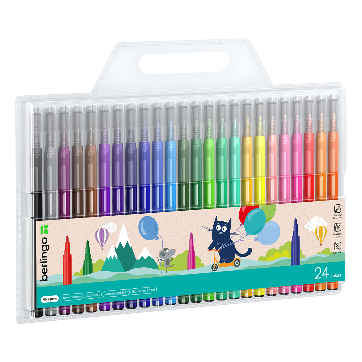 Фломастеры 24цв Berlingo ЖИЛ-БЫЛ КОТ