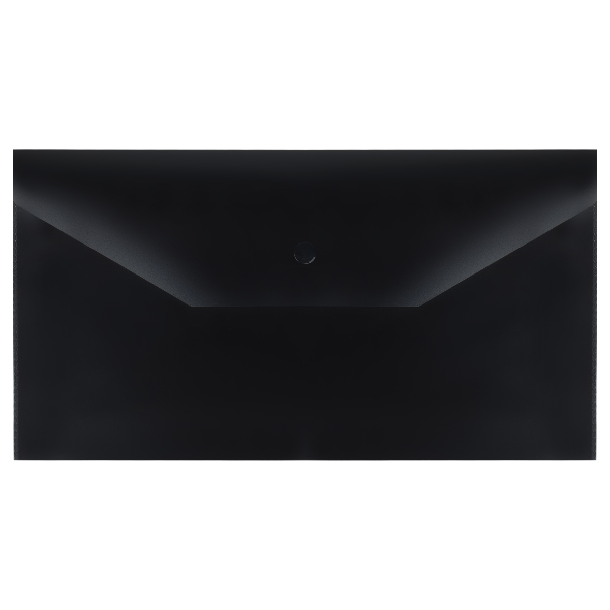 Папка-конверт на кнопке СТАММ С6+, 150мкм, пластик, непрозрачная, черная