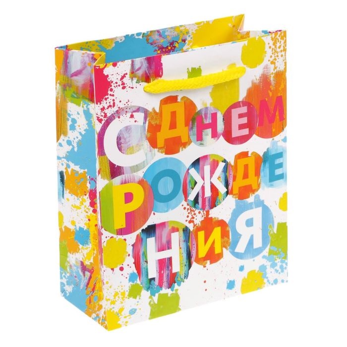 Пакет бумажный 11*14*5см без ручек Красочный праздник