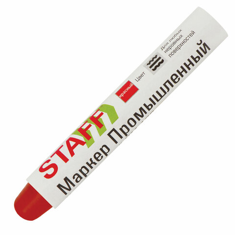 Маркер промышленный STAFF ПМ-100 твердый для любых неровных поверхностей красный