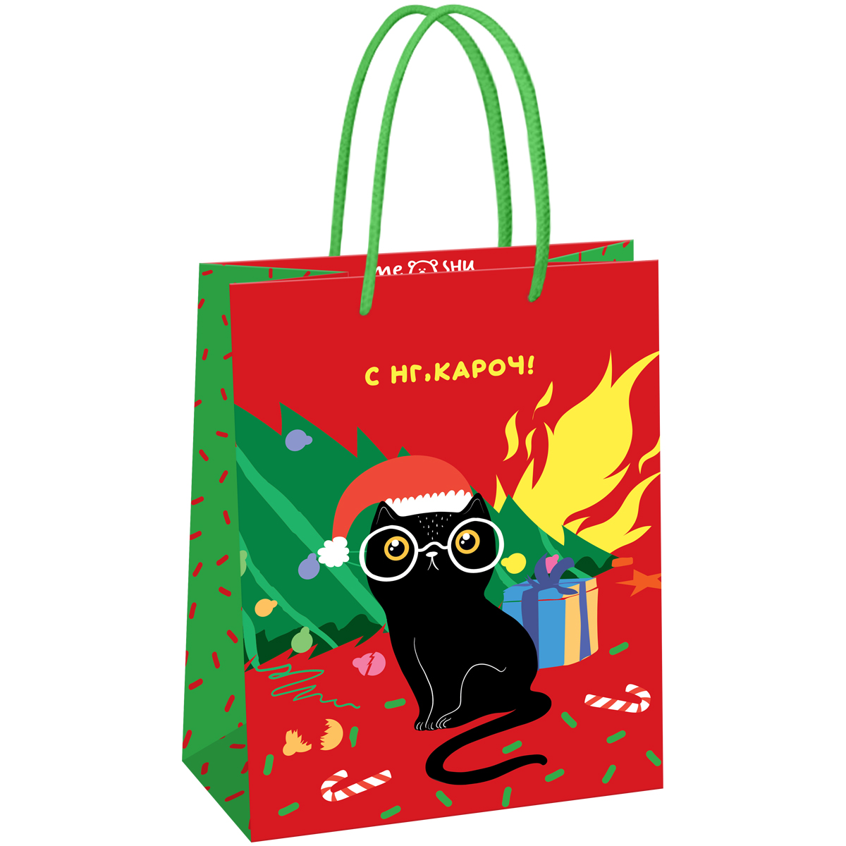 Пакет подарочный 18*23*10см MESHU "NY vibe", глянцевая ламинация