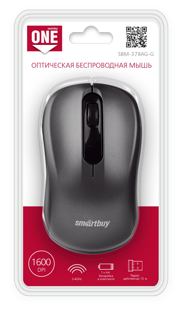 Мышь Smart Buy 378 серая беспроводная USB