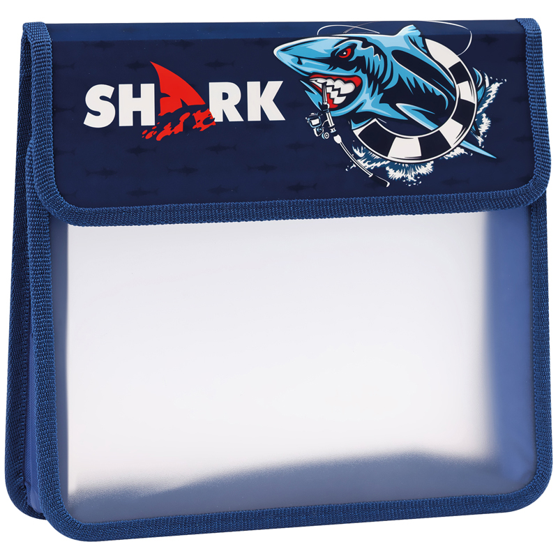 Папка для тетрадей 2 отделения А5 ArtSpace "Shark", пластик, на липучке ПТ-95_42184