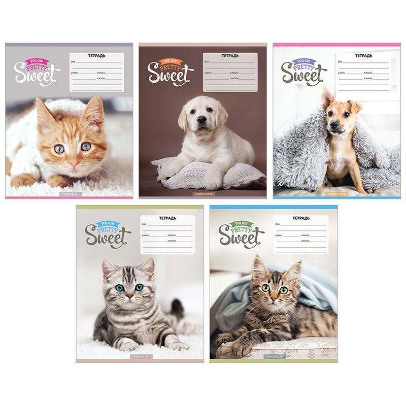 Тетрадь А5 18л лин ArtSpace Питомцы. Pretty Sweet  1/20