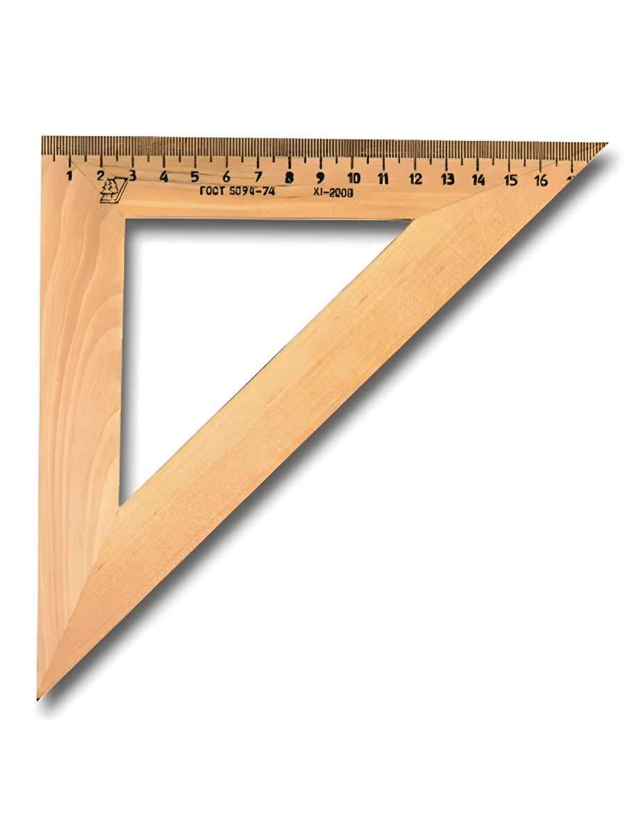 Треугольник деревянный 18см 45 градусов МОЖГА УЧД