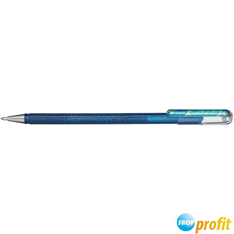 Ручка гелевая хамелеон PENTEL зеленый + синий метал 1.0мм Hybrid Dual Metallic 1/12