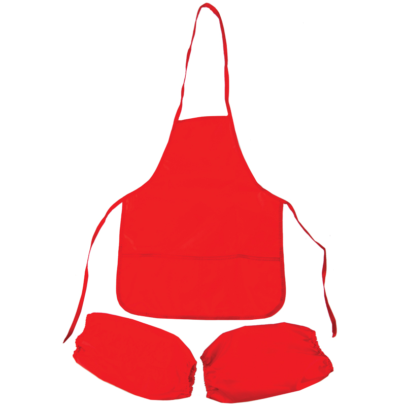 Фартук для труда с нарукавниками ART SPACE Красный 2карм  ФСН_17715