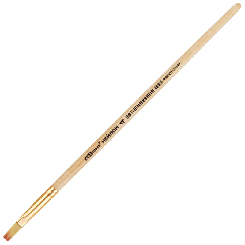 Кисть НЕЙЛОН плоская №4 ARTSPACE  1/25