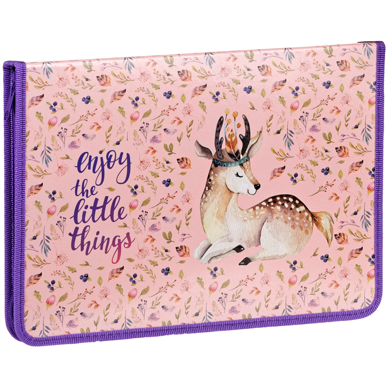 Папка для труда 1 отделение, А4, ArtSpace "Tenderness", картон, молния вокруг, откид. планка