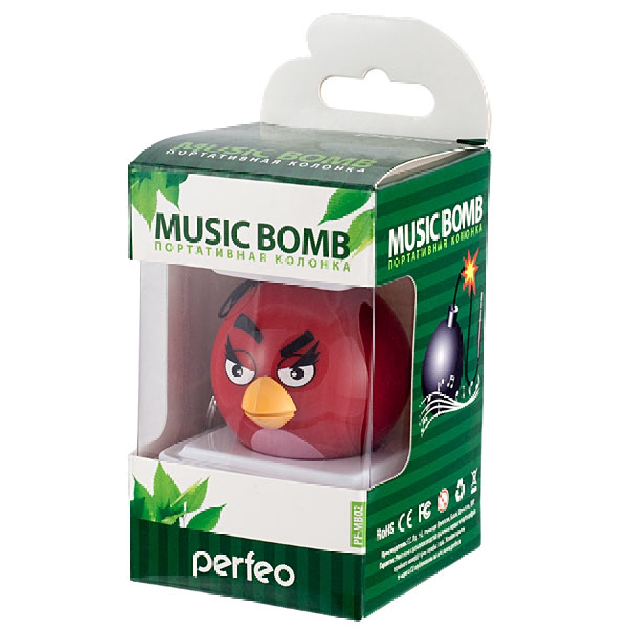 Купить колонка perfeo music bomb mb02rg птичка красный в интернет-магазине  по невысокой цене - Оранжевое настроение