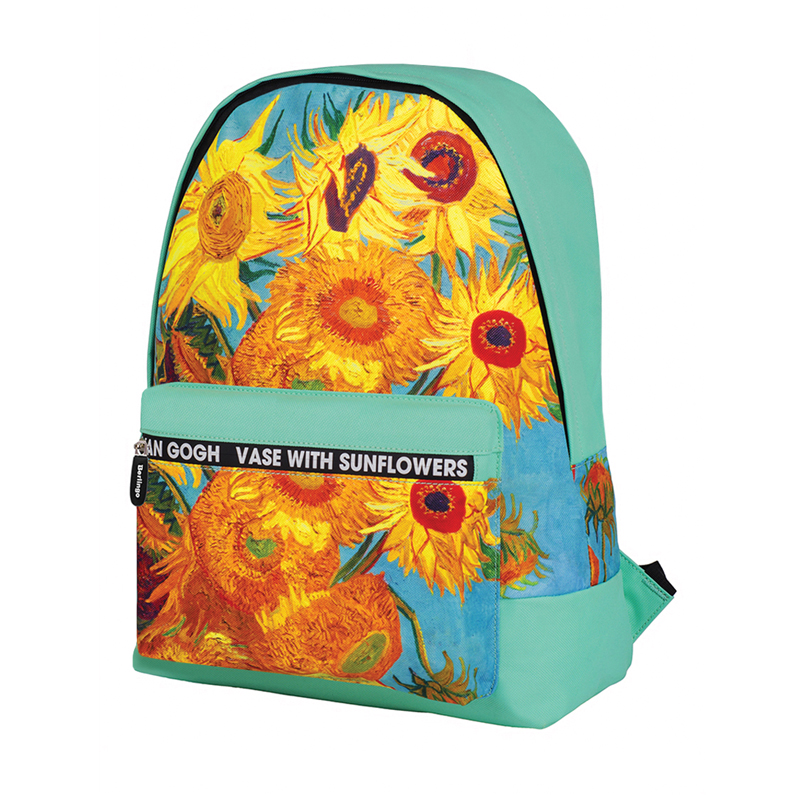 Рюкзак 1отд 1карм BERLINGO Подсолнухи уплотн.спинка 40*29*16см