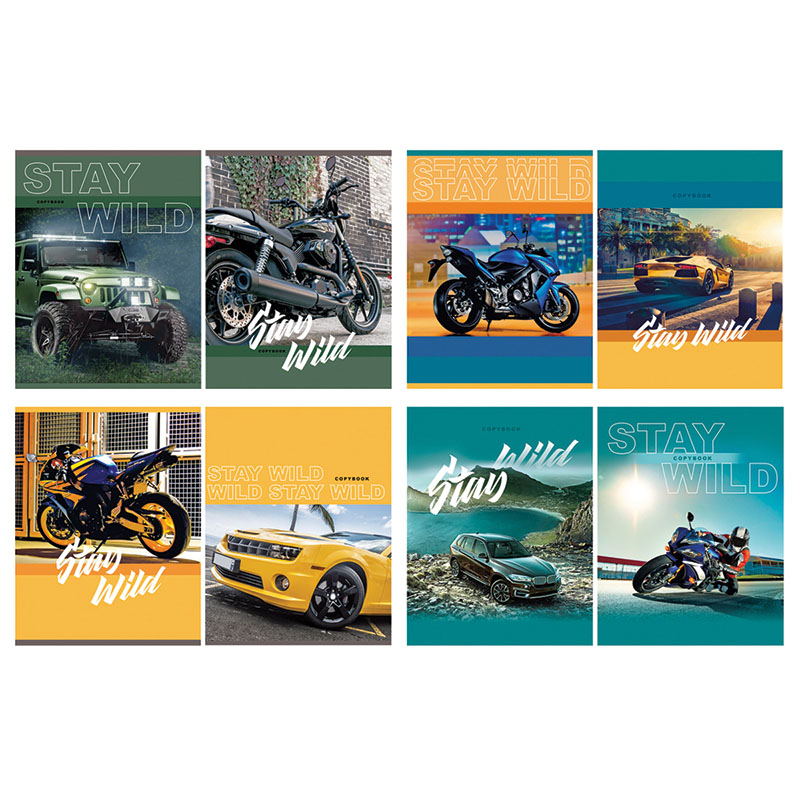 Тетрадь А5 96л кл гребень BG "Stay wild", двойная обложка