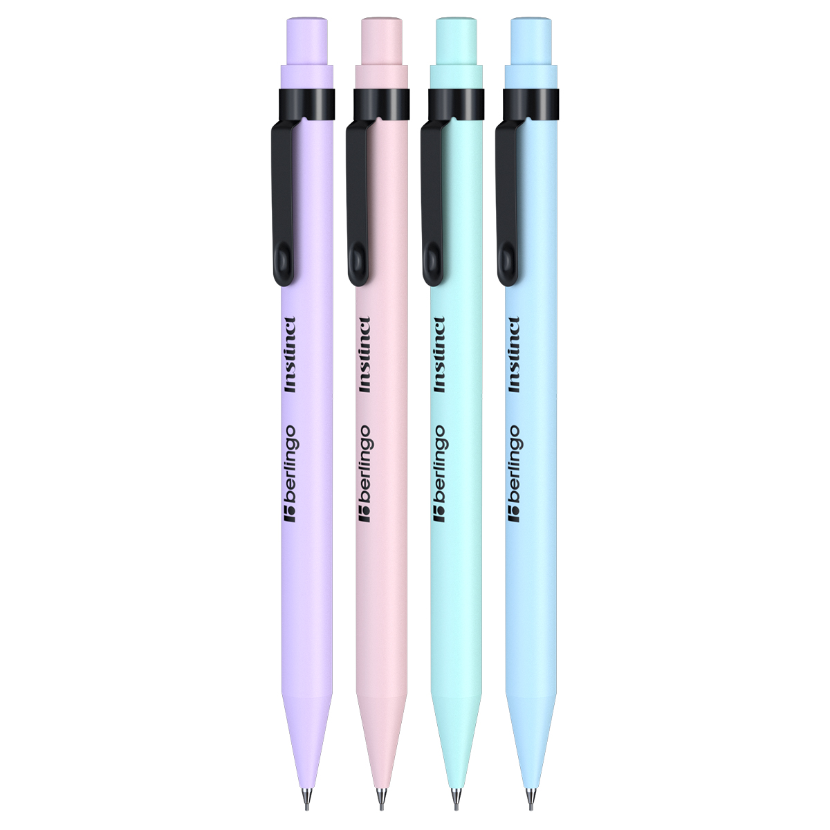 Карандаш механический 0,5мм Berlingo "Instinct" с ластиком, ассорти