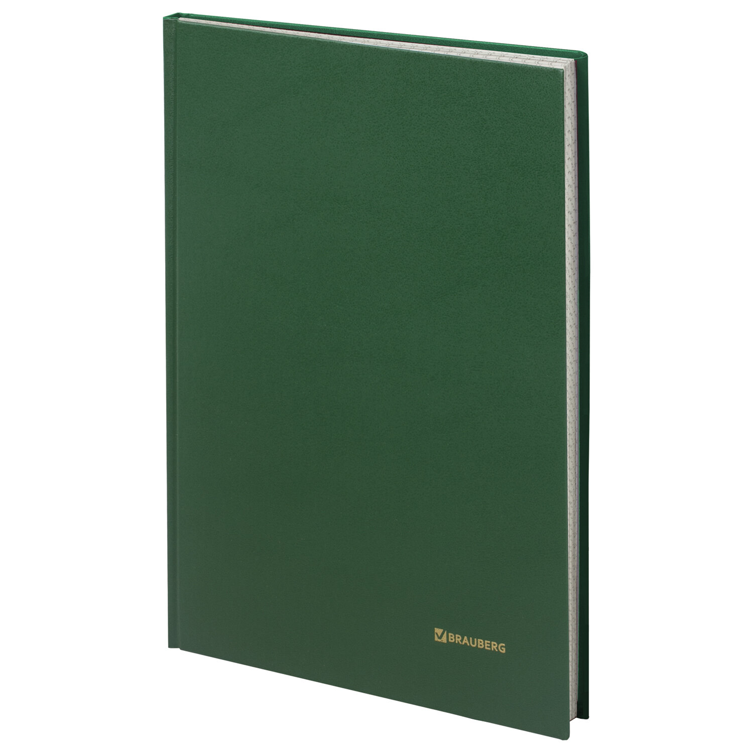 Книга учета 96 л., клетка, твердая, бумвинил, блок офсет, А4 (200х290 мм), BRAUBERG, зеленая
