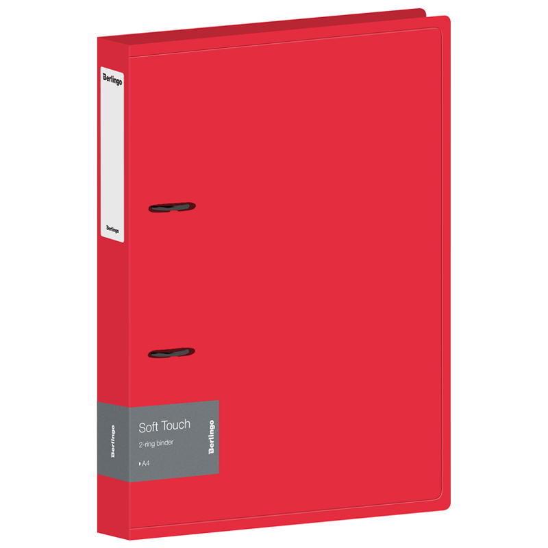 Папка на 2 кольцах А4 Berlingo "Soft Touch", 40мм, 700мкм, красная, D-кольца, с внутр. карманом