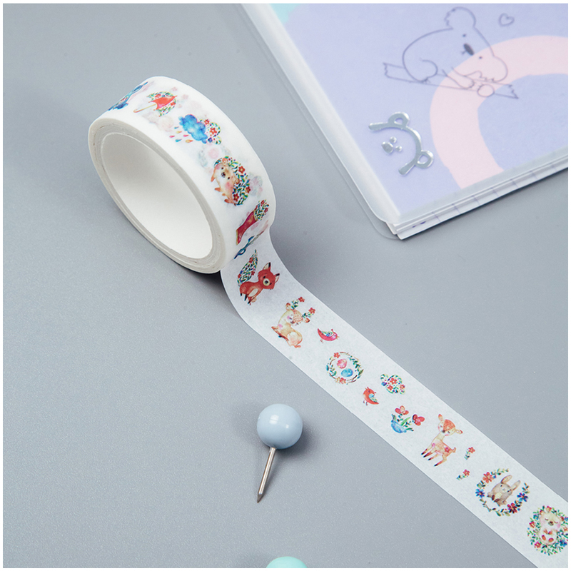 Клейкая лента декоративная MESHU "Cute toys", 1,5 см*3м