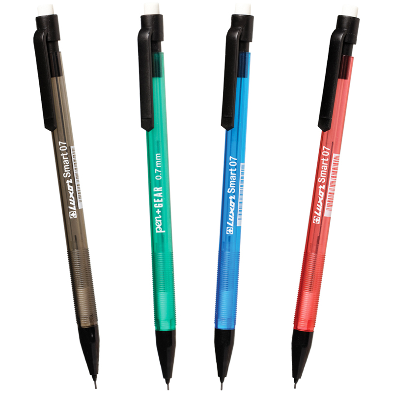 Карандаш механический 0,7мм Luxor "Smart Slim" с ластиком, ассорти
