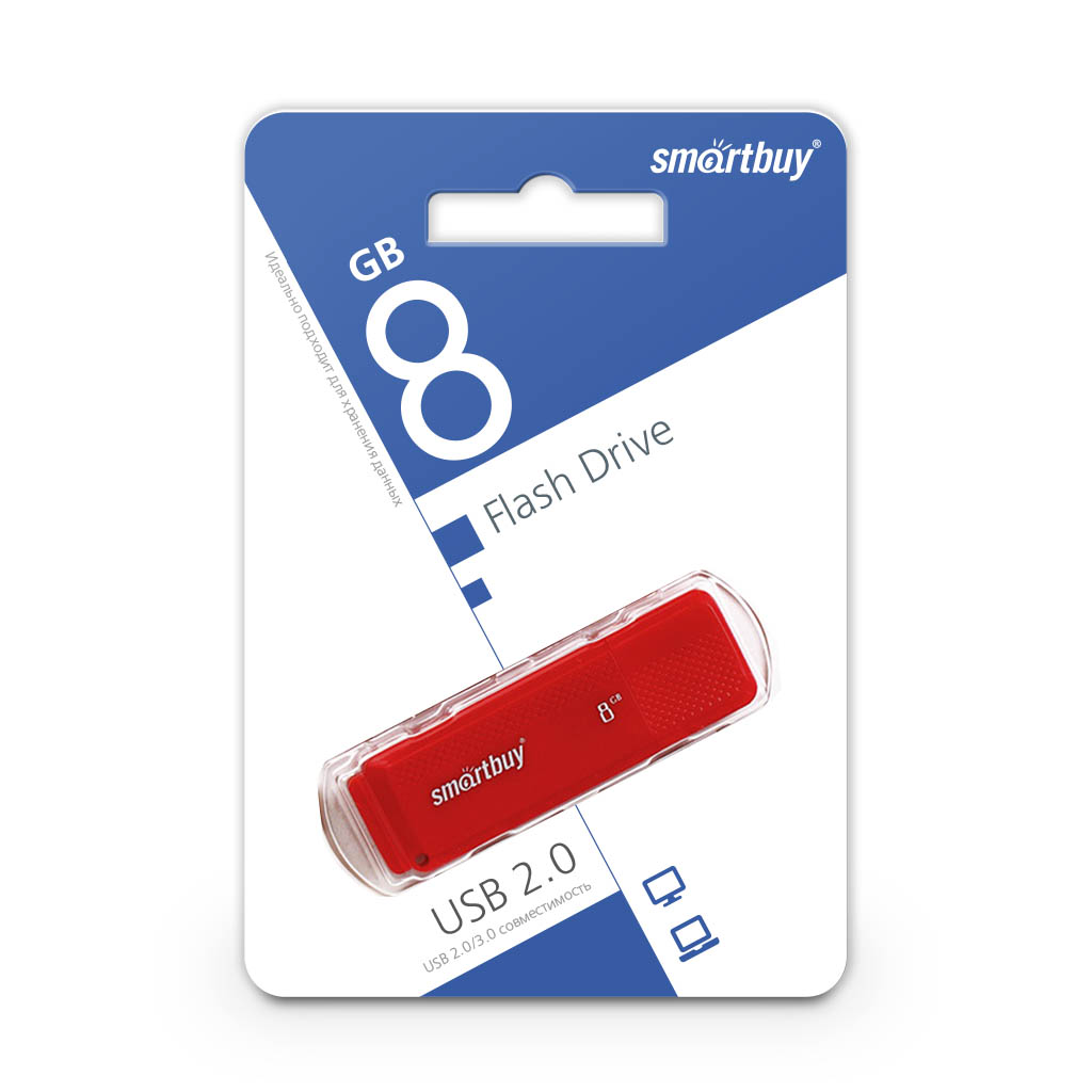 Флэш-диск Smart Buy 8Gb Dock Red