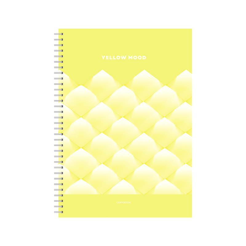 Тетрадь А4 80л кл гребень BG "Yellow mood", матовая ламинация