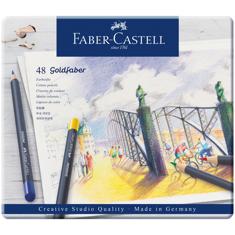 Карандаши 48цв FABER-CASTELL Goldfaber круглые, заточ