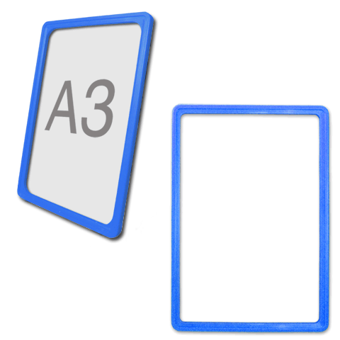 Рамка-POS д/ценников,рекламы и объявлений А3 б/защит.экрана синяя