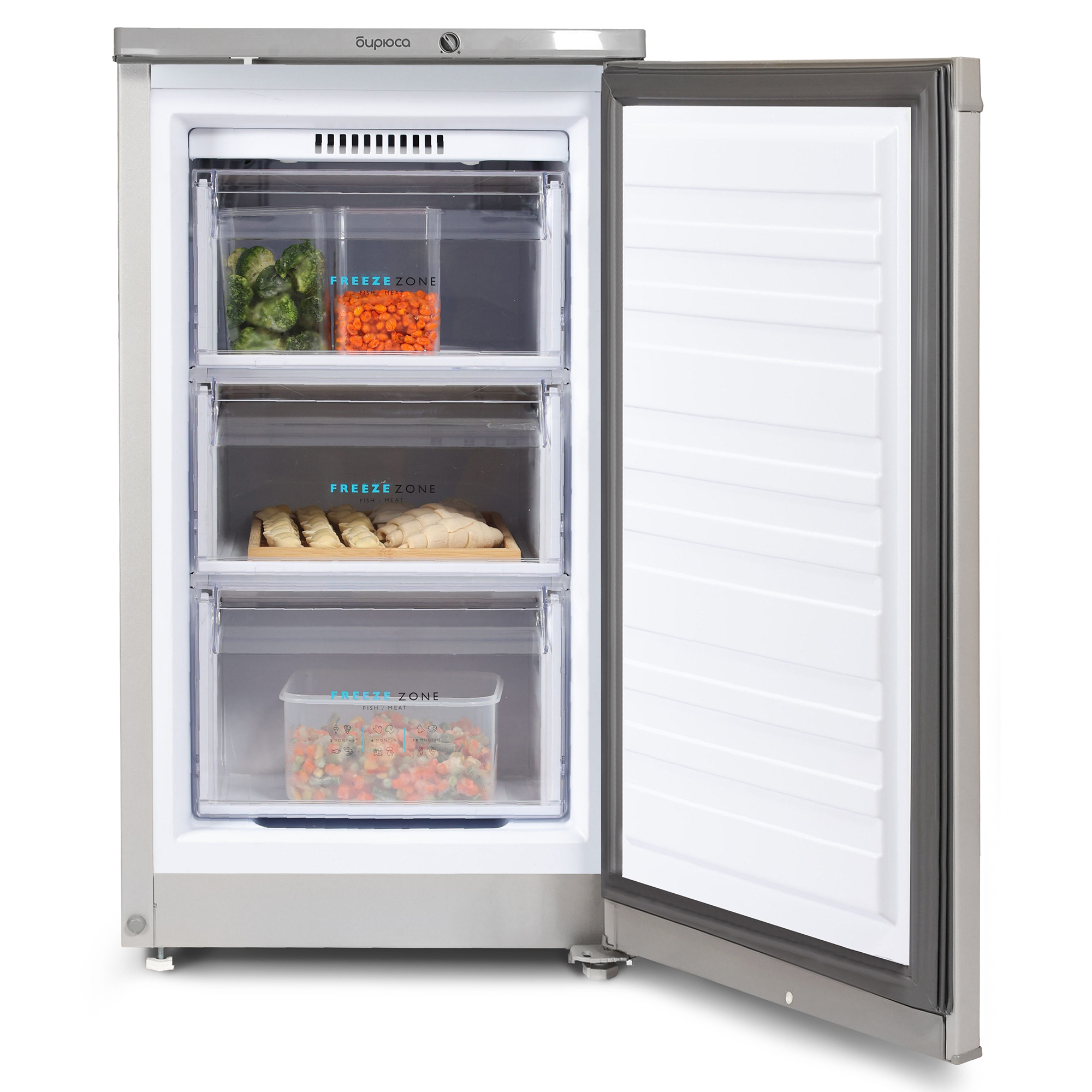 Морозильник Бирюса B412, объем 80л., габариты 86,5/48/60,5 см. 