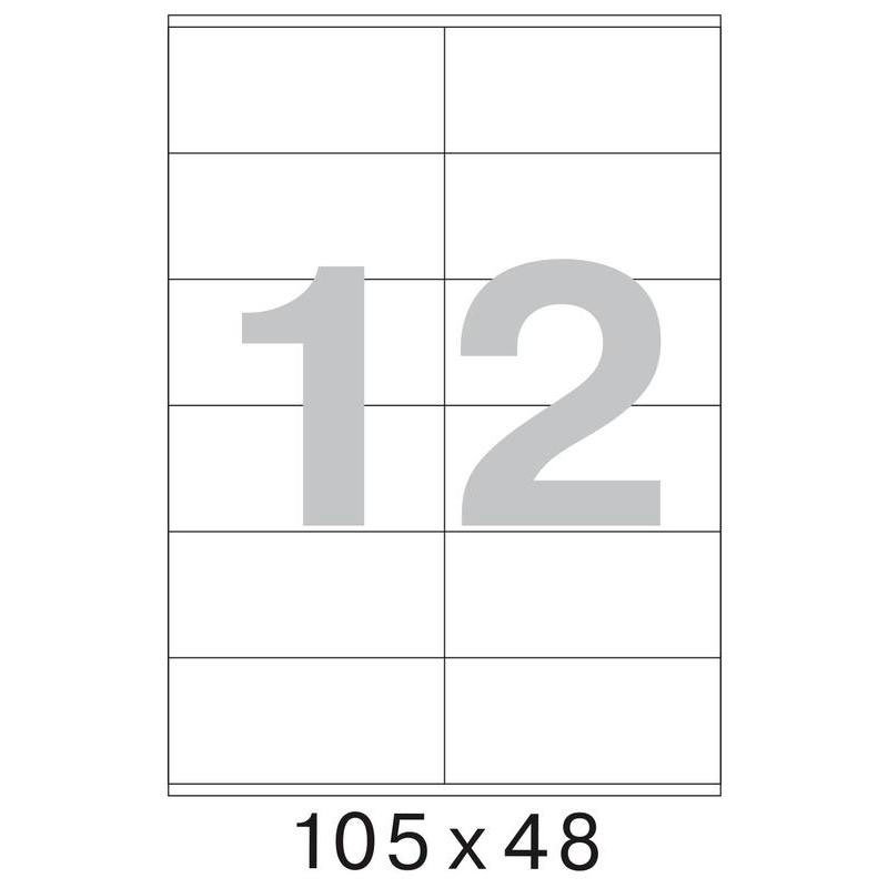 Самоклеящиеся этикетки А4 12 этикеток на листе (105*48) QUICK Labels 1л