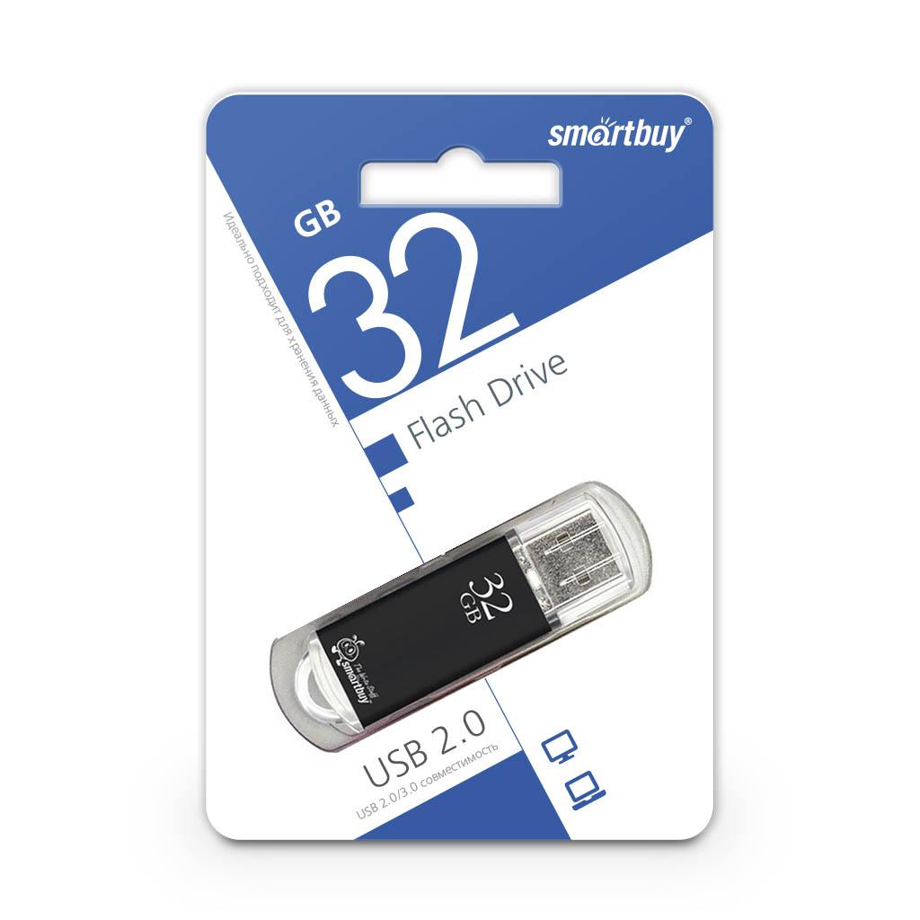 Флэш-диск Smart Buy 32Gb V-Cut Black