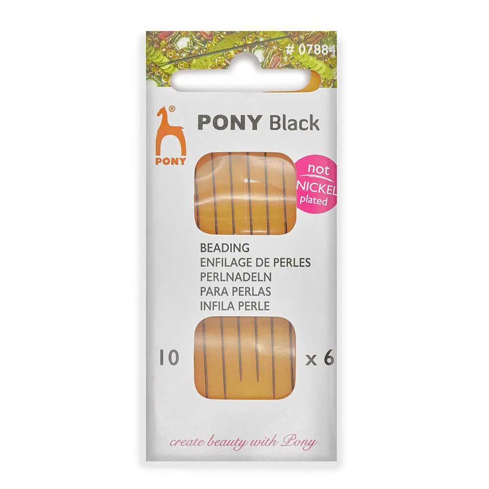 07884 Иглы ручные для бисера Beading BLACK, № 10, 6шт, PONY ()