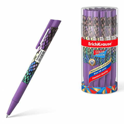 Ручка шариковая автомат синяя ErichKrause ColorTouch Purple Python