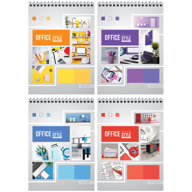 Блокнот А5 40л гребень ArtSpace Офис, Яркие краски 1/16