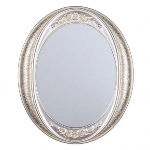 6453- Z1 (5) Зеркало интерьерное настенное в овальном корпусе 63,5х53,5см серебро с золотом